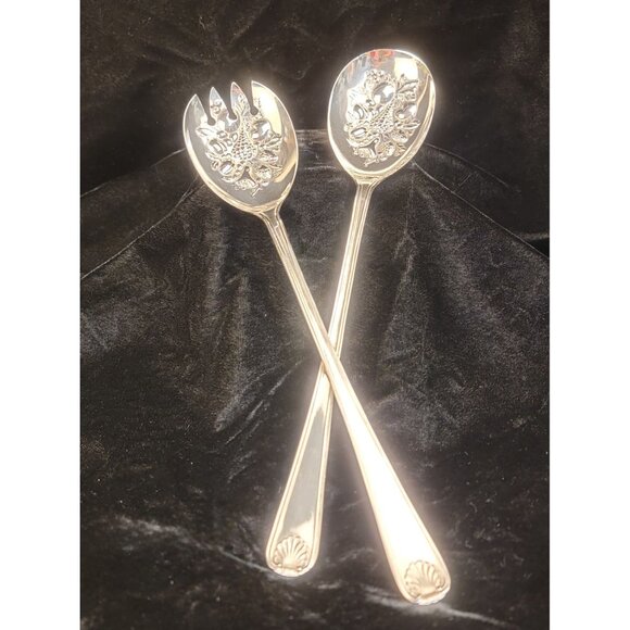Vintage Sheffield, England, Silverplate Serving Set of 2 - Picture 1 of 12